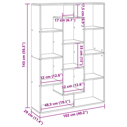 Book Cabinet Black 102x29x143 cm Engineered Wood