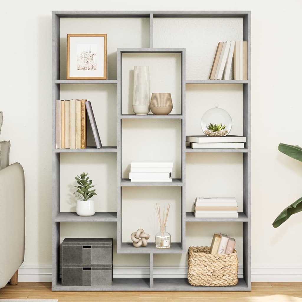 Book Cabinet Concrete Grey 102x29x143 cm Engineered Wood