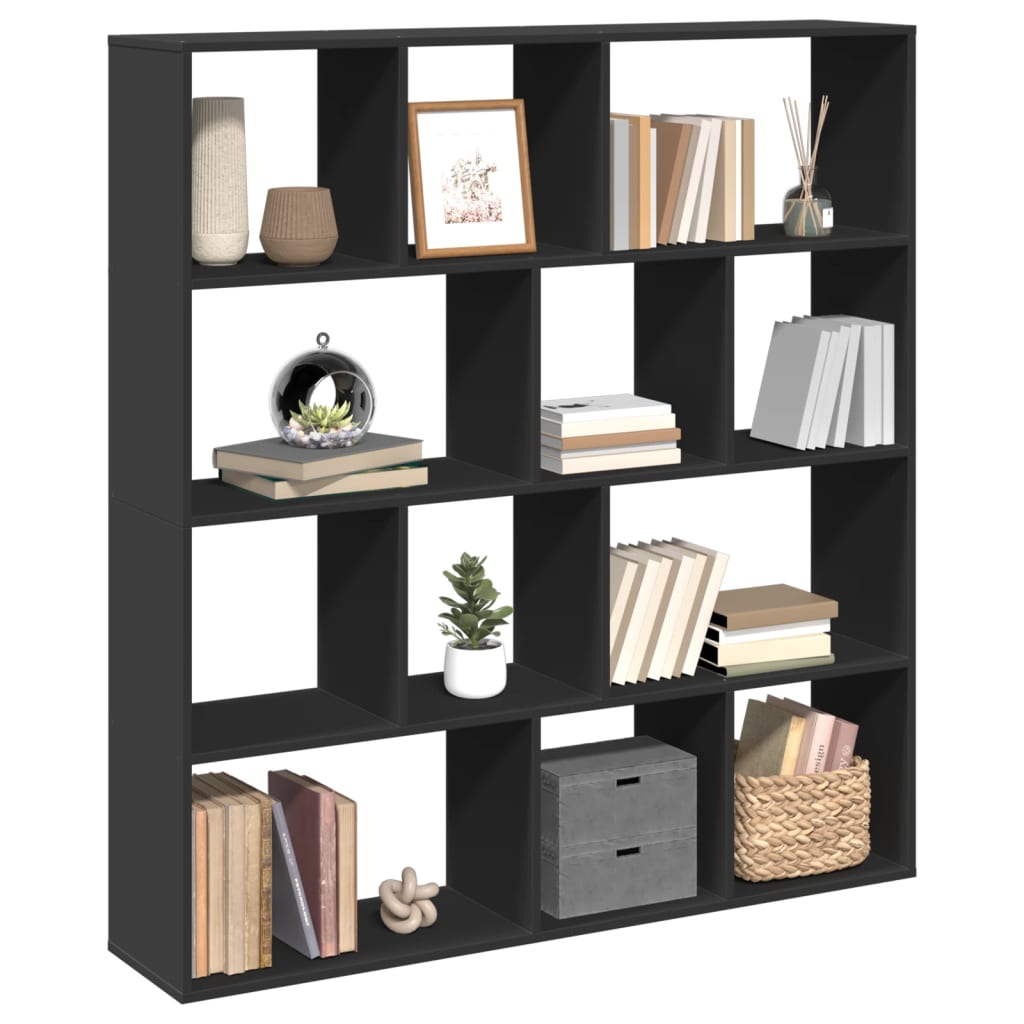 Book Cabinet Black 132x29x141.5 cm Engineered Wood