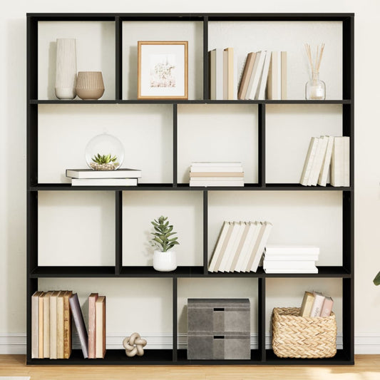 Book Cabinet Black 132x29x141.5 cm Engineered Wood