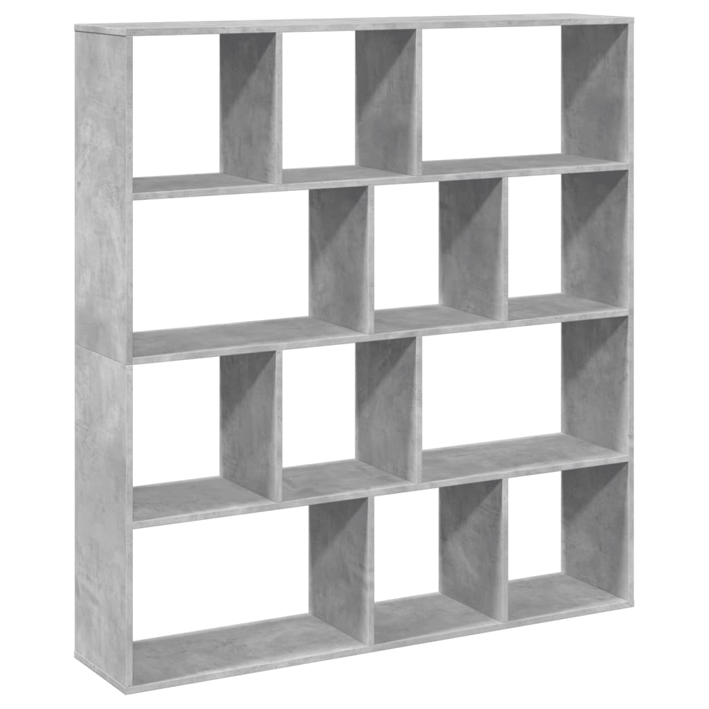 Book Cabinet Concrete Grey 132x29x141.5 cm Engineered Wood