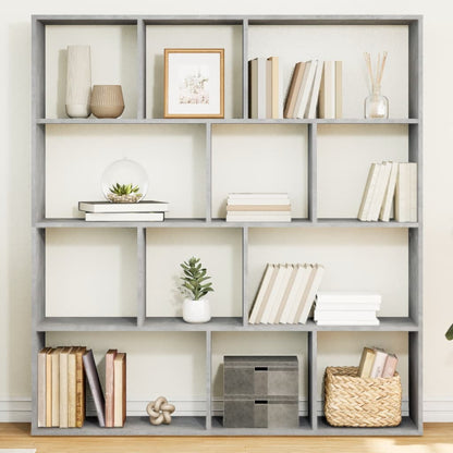 Book Cabinet Concrete Grey 132x29x141.5 cm Engineered Wood