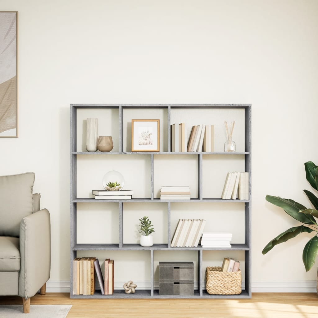 Book Cabinet Grey Sonoma 132x29x141.5 cm Engineered Wood