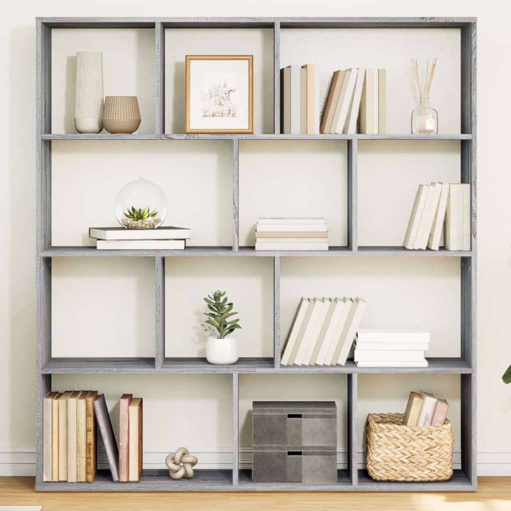 Book Cabinet Grey Sonoma 132x29x141.5 cm Engineered Wood