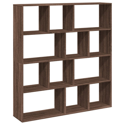 Book Cabinet Brown Oak 132x29x141.5 cm Engineered Wood