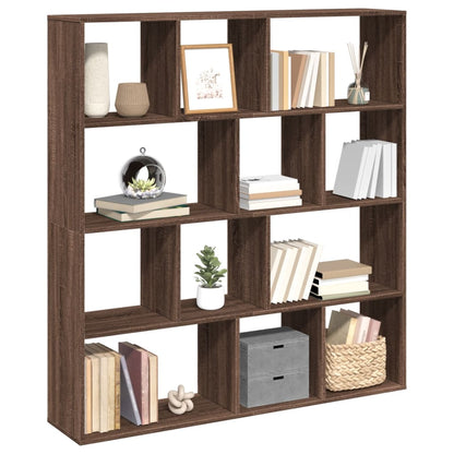 Book Cabinet Brown Oak 132x29x141.5 cm Engineered Wood