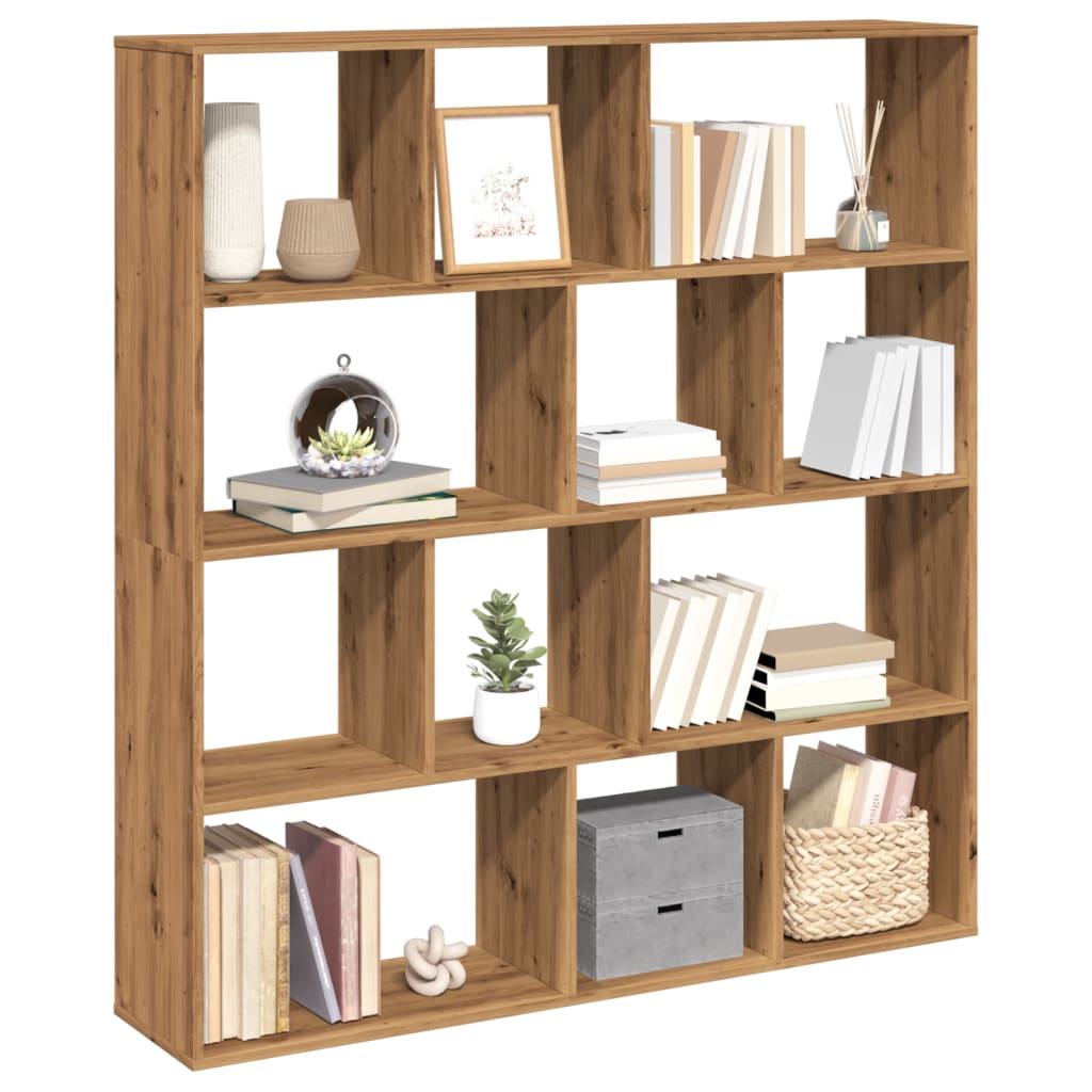 Book Cabinet Artisian Oak 132x29x141.5 cm Engineered Wood