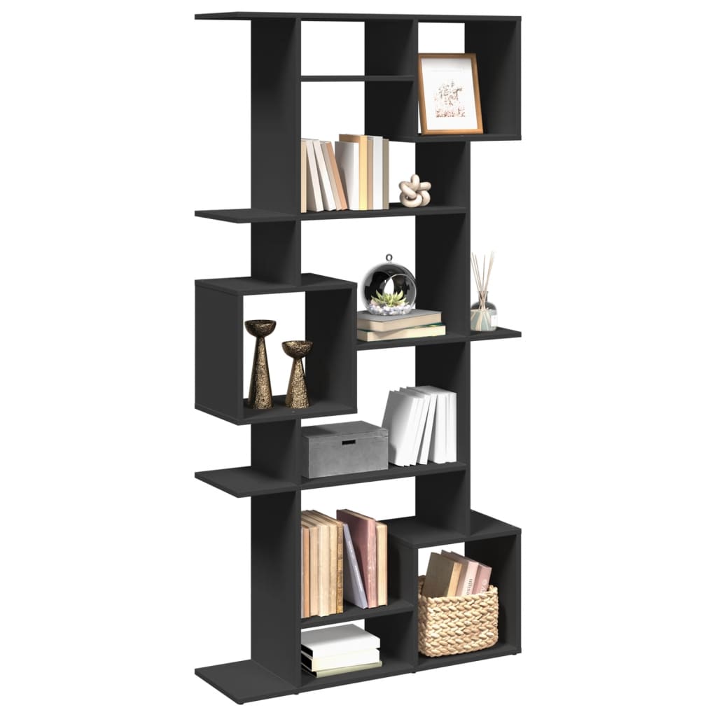 Book Cabinet Black 92x29x188 cm Engineered Wood