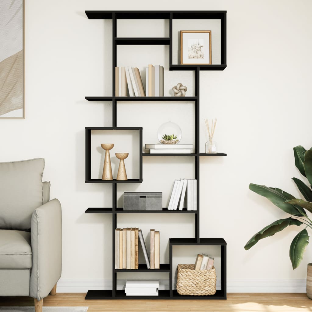 Book Cabinet Black 92x29x188 cm Engineered Wood