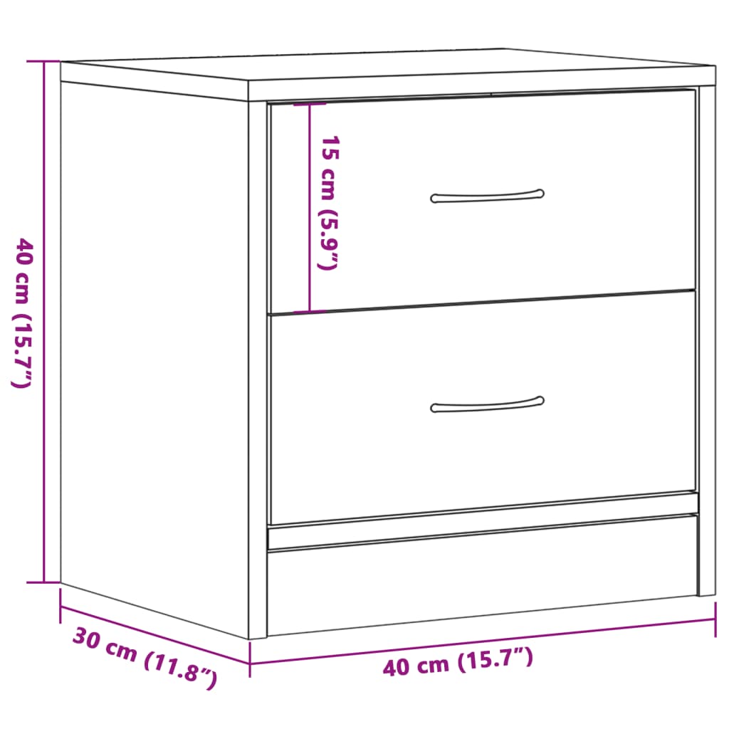 Bedside Cabinets 2 pcs Old Wood 40x30x40 cm Engineered Wood