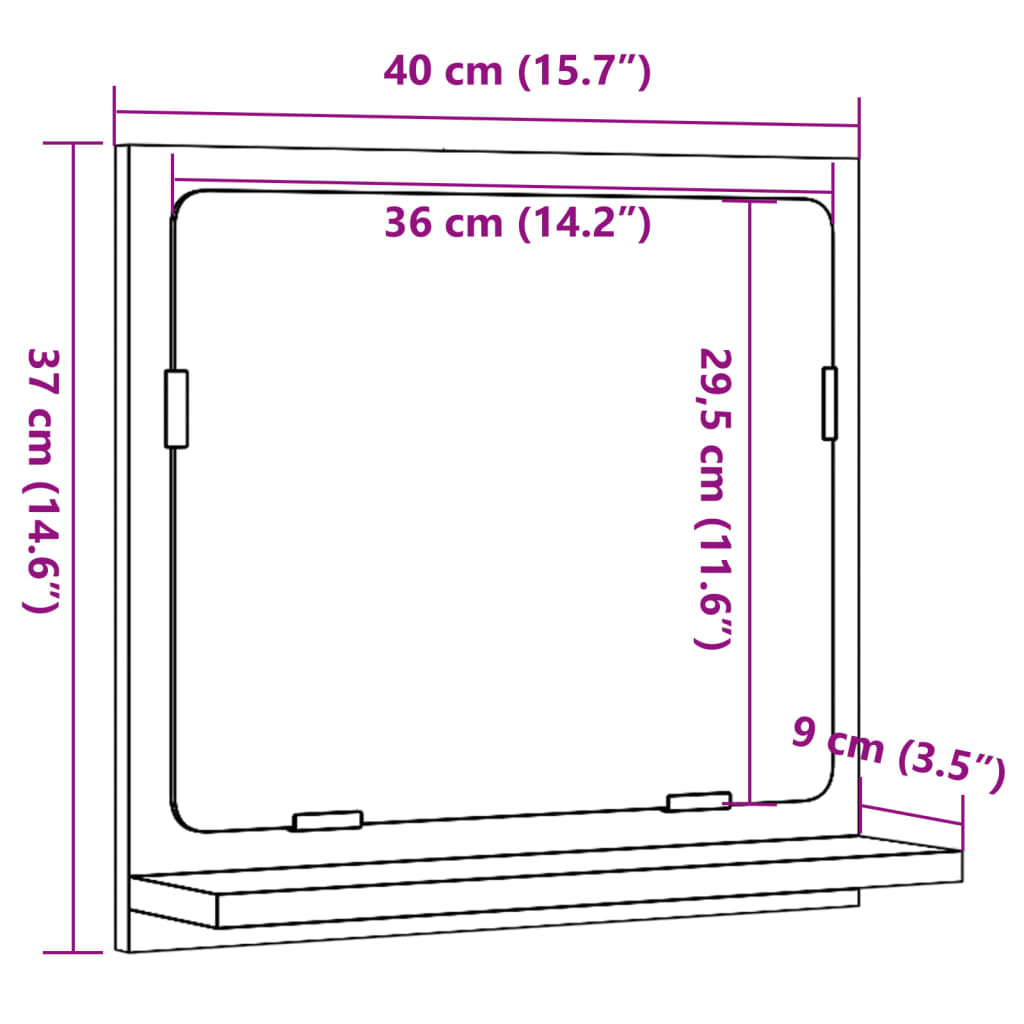 Bathroom Mirror Cabinet Artisan Oak 40x11x37 cm Engineered Wood