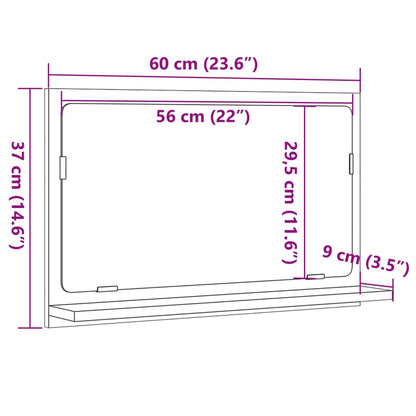 Bathroom Mirror Cabinet Sonoma Oak 60x11x37 cm Engineered Wood