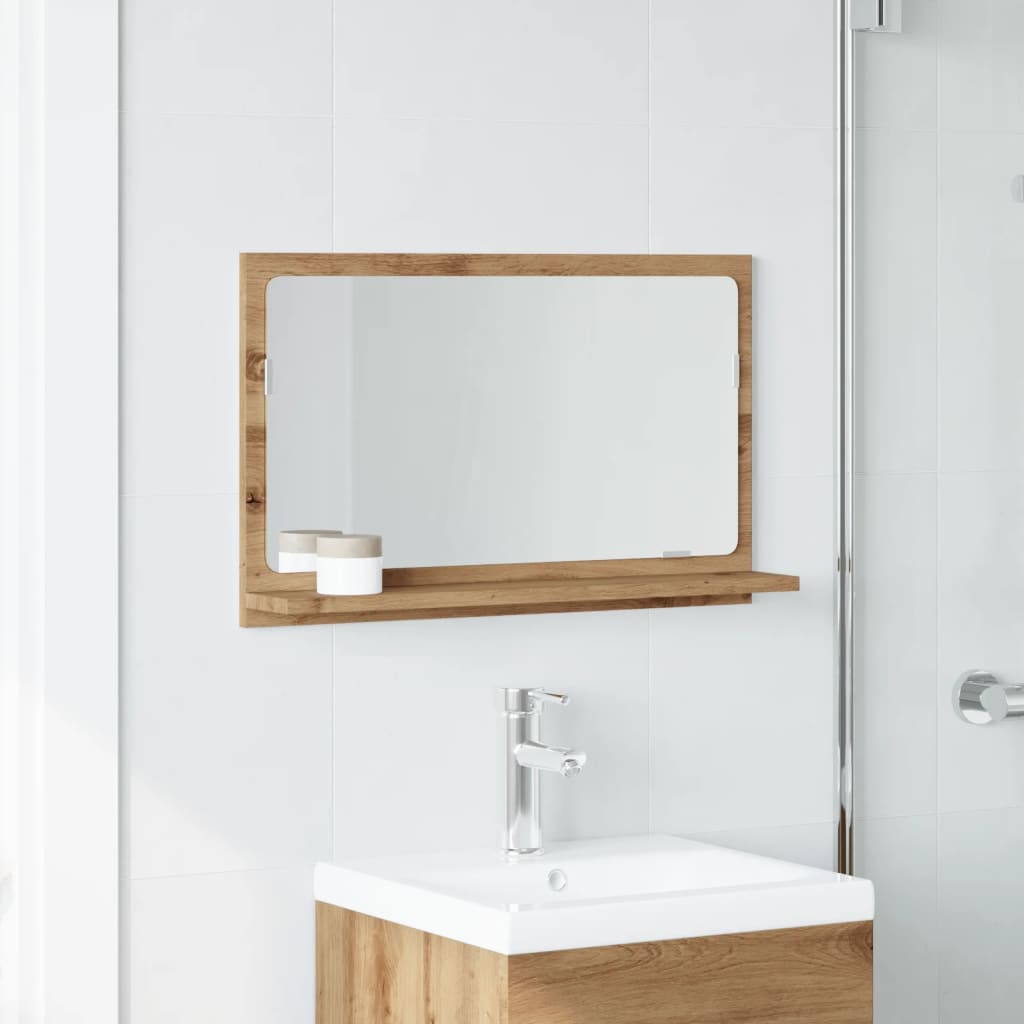 Bathroom Mirror Cabinet Artisan Oak 60x11x37 cm Engineered Wood