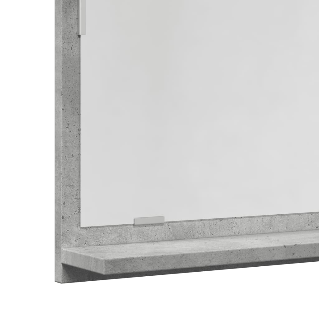 Bathroom Mirror Cabinet Concrete Grey 90x11x37 cm Engineered Wood