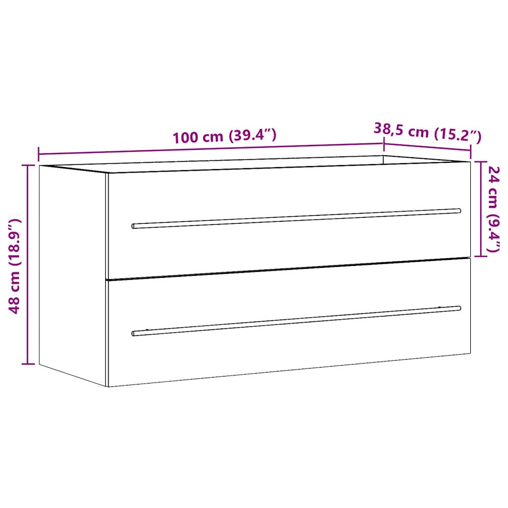 Sink Cabinet Concrete Grey 100x38.5x48 cm Engineered Wood