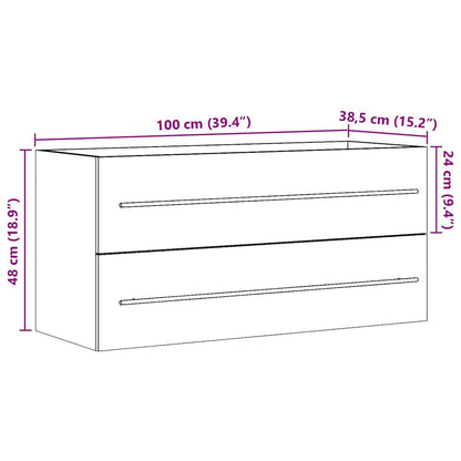 Sink Cabinet Concrete Grey 100x38.5x48 cm Engineered Wood