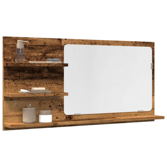 Bathroom Mirror Cabinet Old Wood 90x11x45 cm Engineered Wood