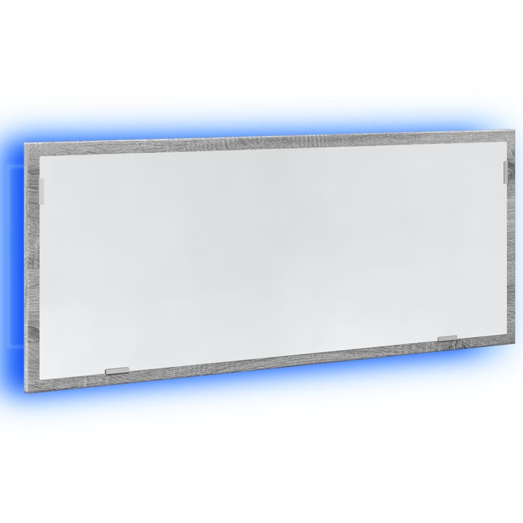 LED Bathroom Mirror Grey Sonoma 100x8.5x37 cm Engineered Wood