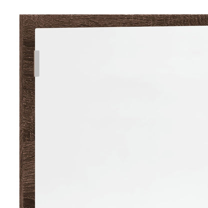 LED Bathroom Mirror Brown Oak 100x8.5x37 cm Engineered Wood