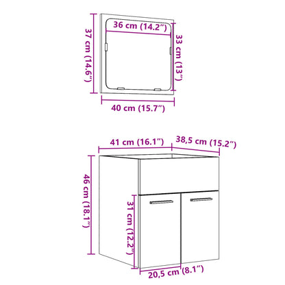 2 Piece Bathroom Furniture Set Sonoma Oak Engineered Wood