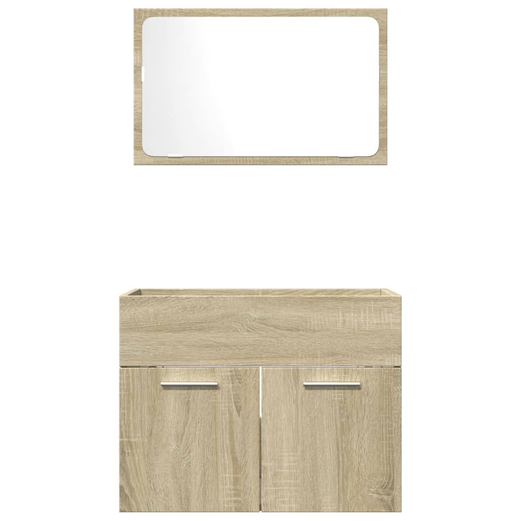 2 Piece Bathroom Furniture Set Sonoma Oak Engineered Wood