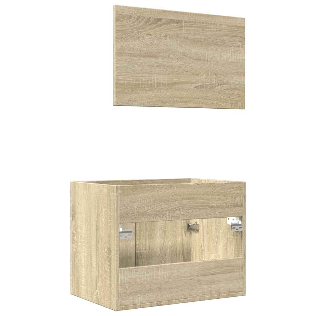 2 Piece Bathroom Furniture Set Sonoma Oak Engineered Wood