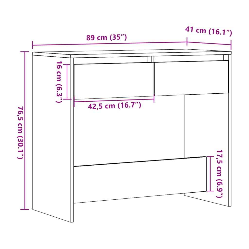 Console Table Old Wood 89x41x76.5 cm Engineered Wood