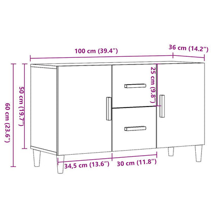 Sideboard Old Wood 100x36x60 cm Engineered Wood