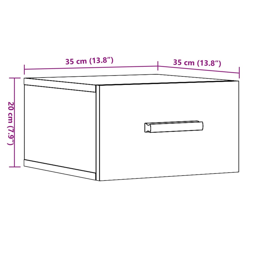 Wall-mounted Bedside Cabinets 2 pcs Old Wood 35x35x20 cm