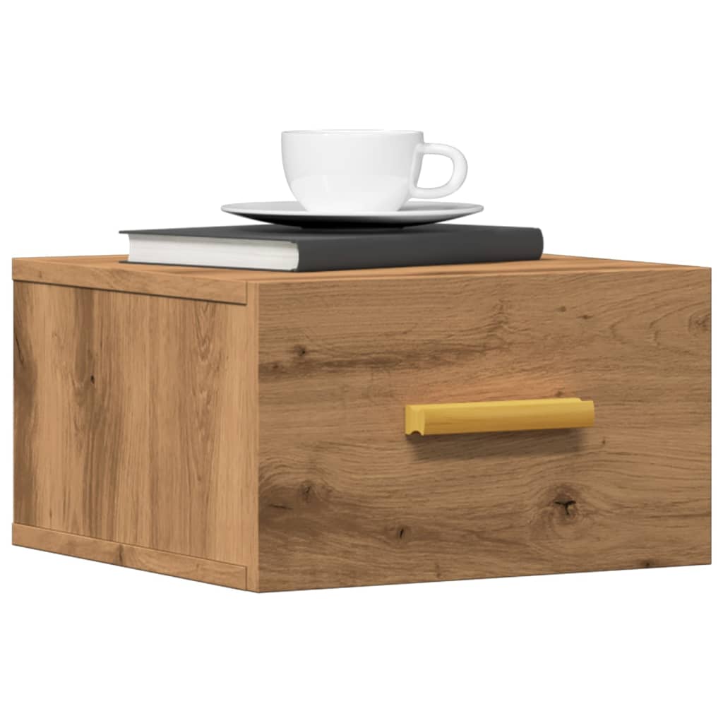 Wall-mounted Bedside Cabinet Artisan Oak 35x35x20 cm