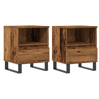 Bedside Cabinets 2 pcs Old Wood 40x35x50 cm Engineered Wood