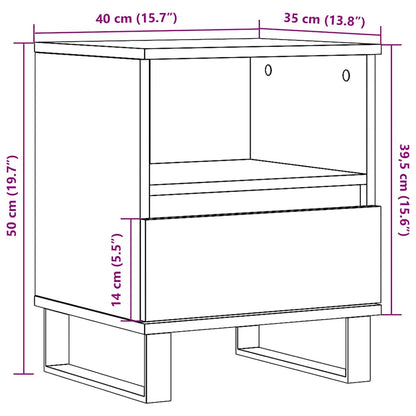 Bedside Cabinets 2 pcs Artisan Oak 40x35x50 cm Engineered Wood