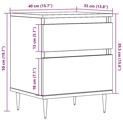 Bedside Cabinet Artisan Oak 40x35x50 cm Engineered Wood