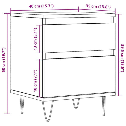 Bedside Cabinet Artisan Oak 40x35x50 cm Engineered Wood