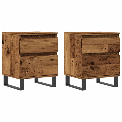 Bedside Cabinets 2 pcs Old Wood 40x35x50 cm Engineered Wood