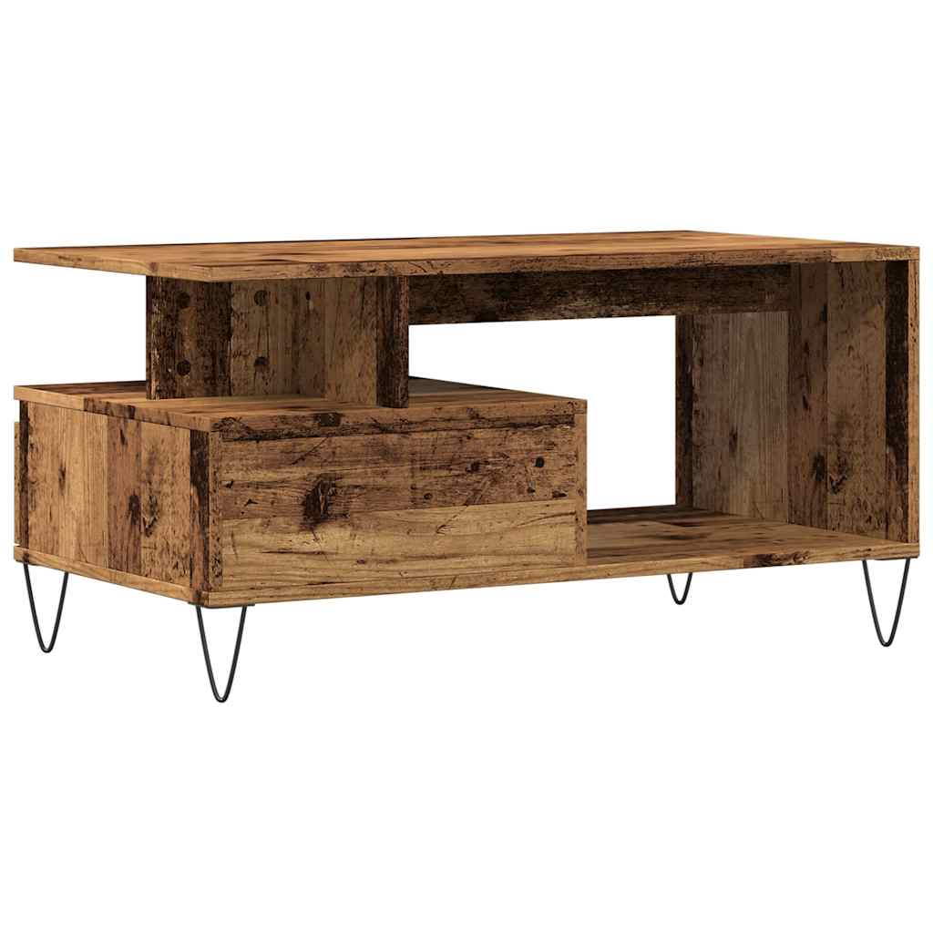 Coffee Table Old Wood 90x49x45 cm Engineered Wood