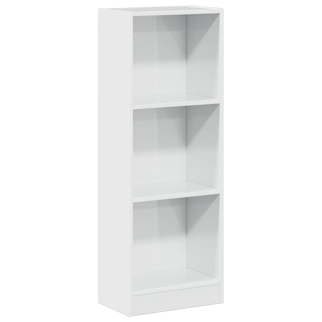 Bookcase High Gloss White 40x24x109 cm Engineered Wood