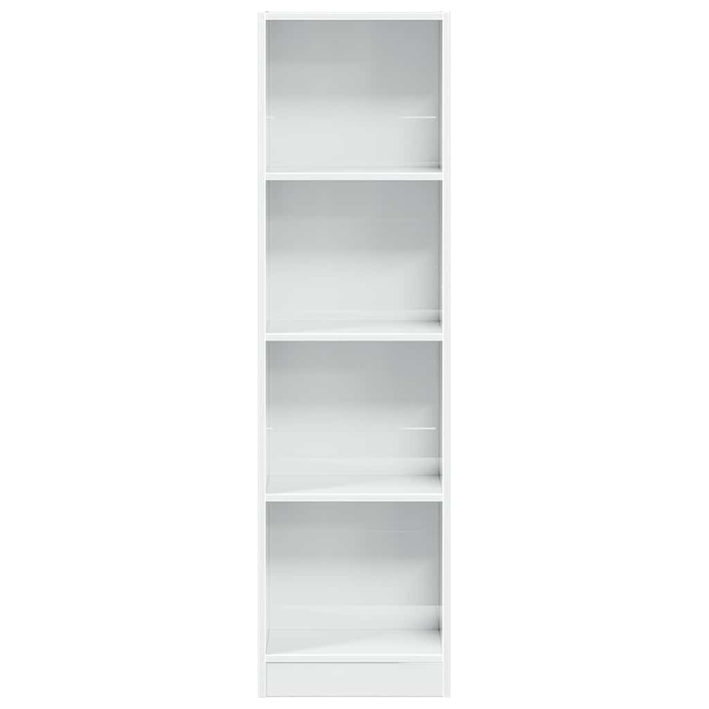 Bookcase High Gloss White 40x24x143 cm Engineered Wood