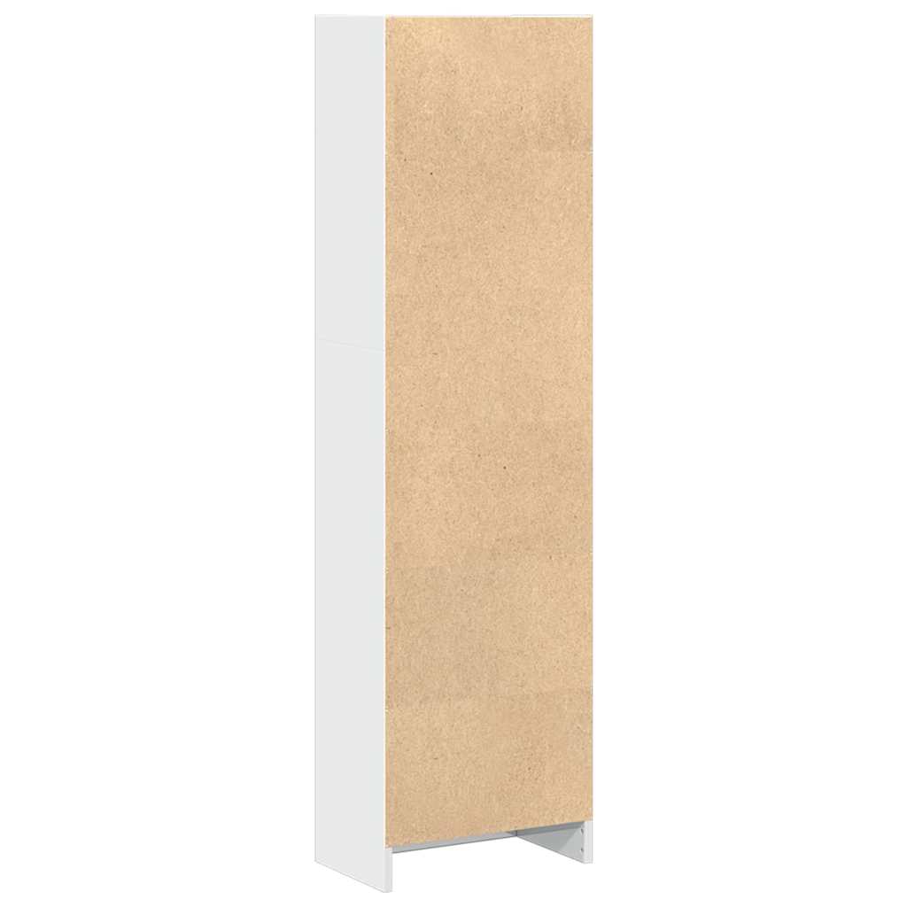 Bookcase High Gloss White 40x24x143 cm Engineered Wood