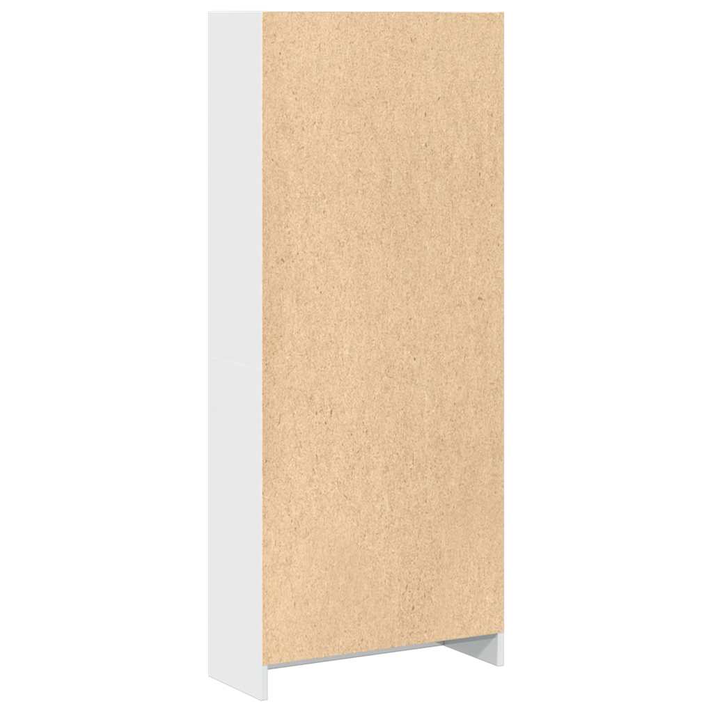 Bookcase High Gloss White 60x24x143 cm Engineered Wood