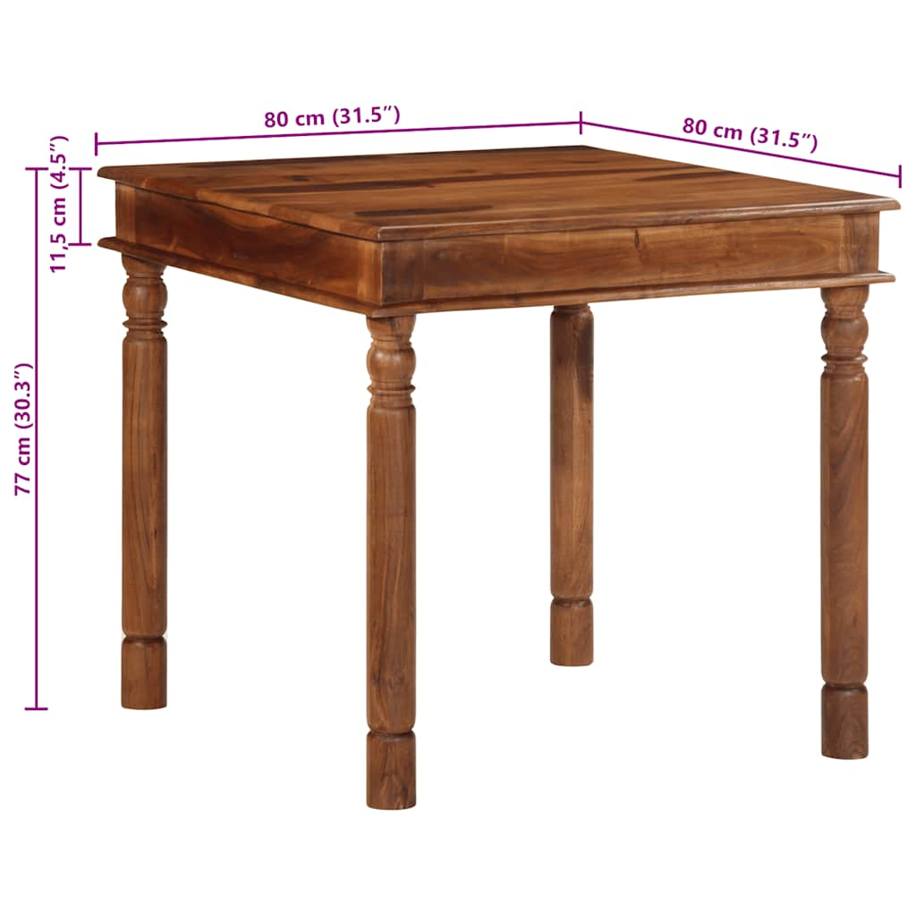 Dining Table 80x80x77 cm Solid Wood Acacia