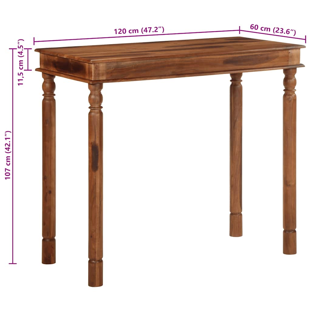 Bar Table 120x60x107 cm Solid Wood Acacia