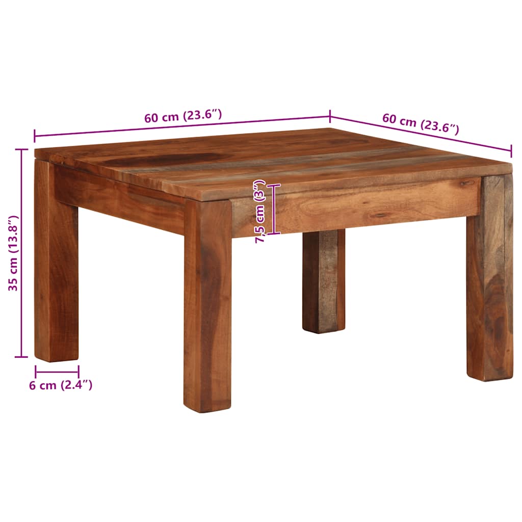 Coffee Table 60x60x35 cm Solid Wood Acacia