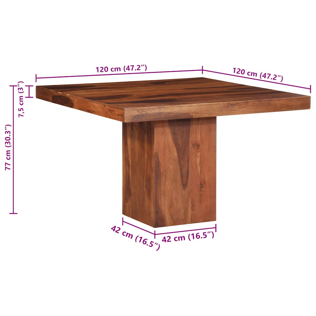 Dining Table 120x120x77 cm Solid Wood Acacia