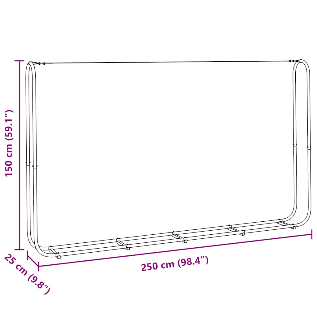 Firewood Rack with Steel Wire 250x25x150 cm Galvanised steel