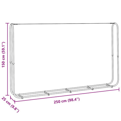 Firewood Rack with Steel Wire 250x25x150 cm Galvanised steel