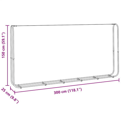 Firewood Rack Wire 300x25x150 cm Galvanised steel