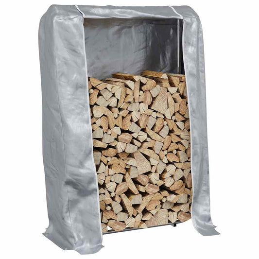 Firewood Rack with Rain Cover 100x25x150 cm Galvanised steel