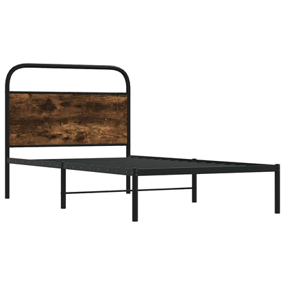 Bed Frame Without Mattress 100x200 cm Smoked Oak Engineered Wood