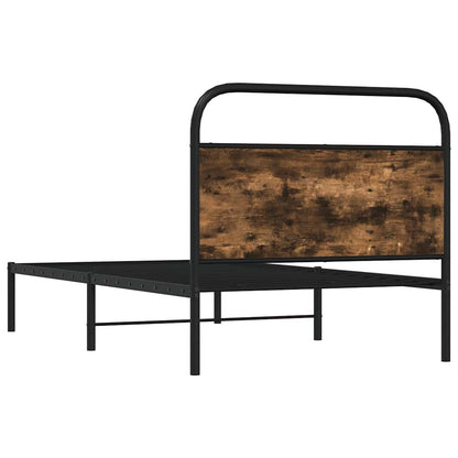 Bed Frame Without Mattress 100x200 cm Smoked Oak Engineered Wood